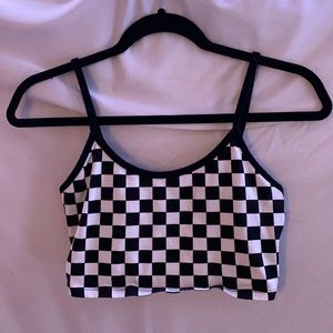 Cropped checkered top